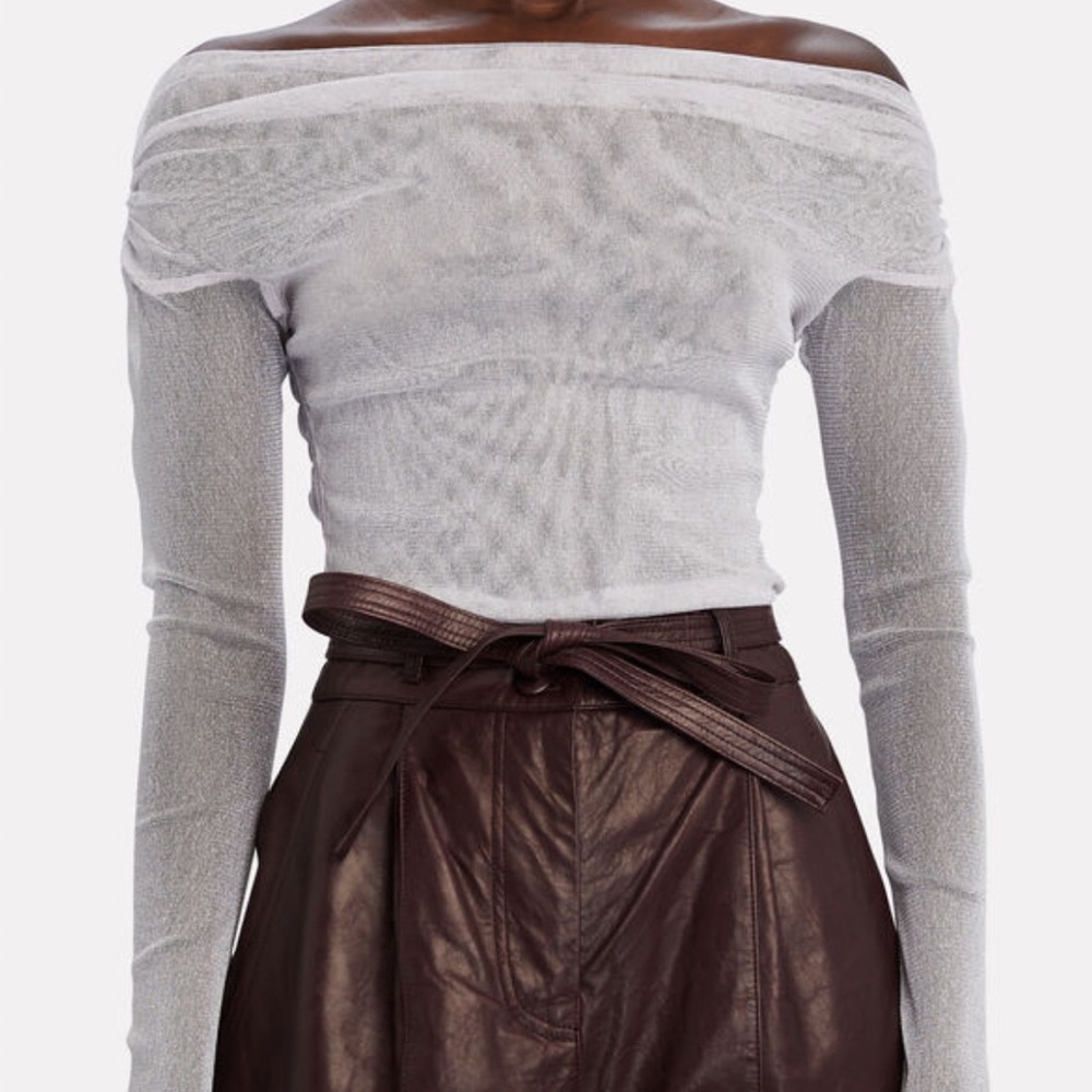 🆕 Jonathan Simkhai Shimmer Organza Off-The-Shoulder Top